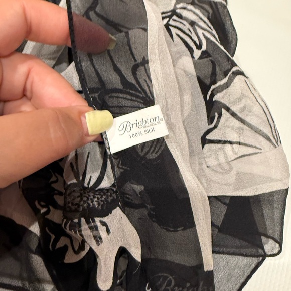 Brighton Black and White Silk Scarf - Picture 3 of 5